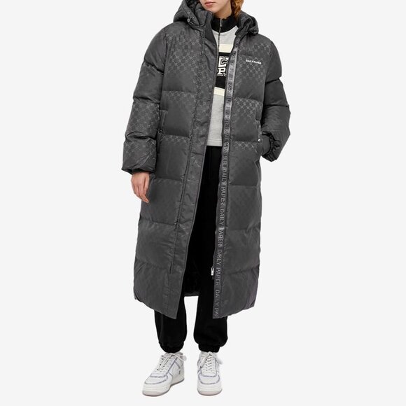 New Daily Paper Women's Nisbeth Puffer Jacket in Magnet Grey Monogram XS NWT - Picture 8 of 15